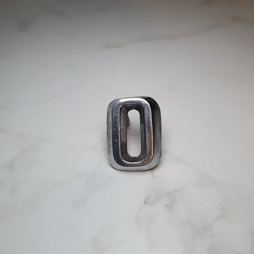 Vintage Chrome Number 0 Metal Emblem Badge BLC‎ 97-4 Small 1 Inch